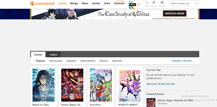 crunchyroll-interface