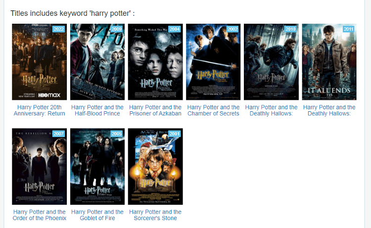 Stream harry discount potter online free