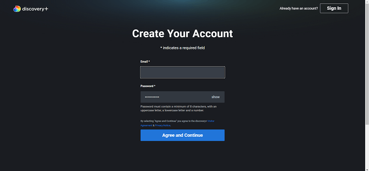 create account