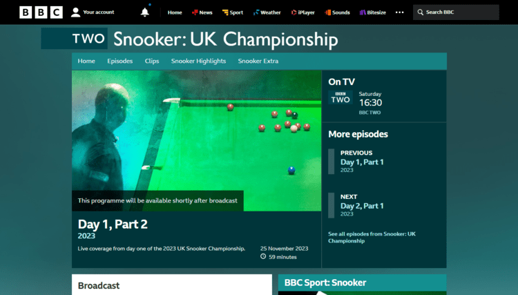 watch-uk-championship-snooker-in-ireland-bbc-sport