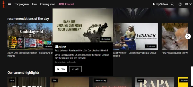 free-streaming-services-in-ireland-arte tv
